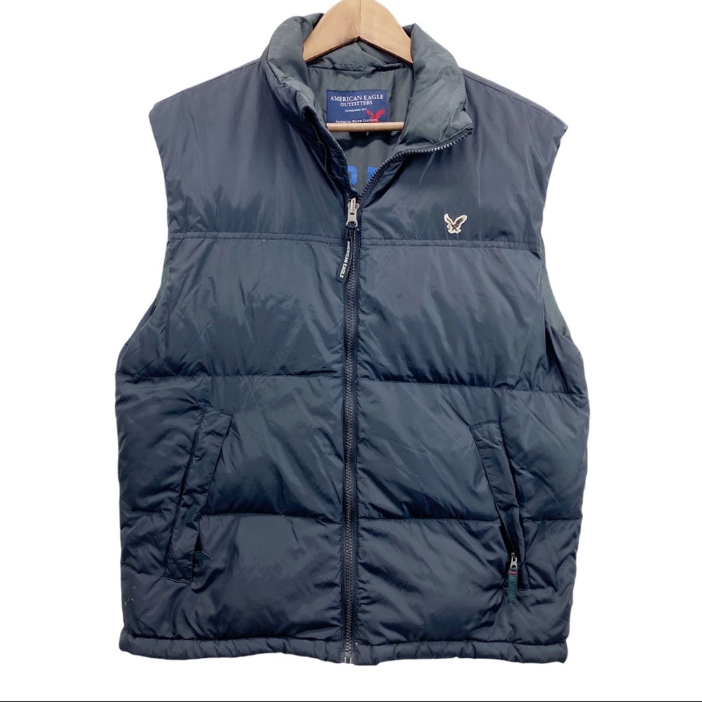 American Eagle Down Puffer Vest Black Medium